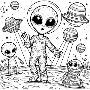 Funky Alien Dancing with Robot on Planet 👽🕺🤖🪐