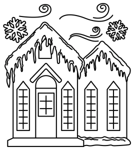 A charming gabled-roof house with snowy and icy details 🏠❄️🌨️