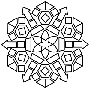 Geometric Pattern with Arrows and Shapes 🔄📐🌟