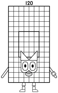 Giant Numberblock 120 with Friendly Face and Tall Body 🧑💻🔢😊