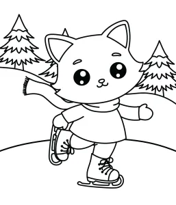 Cat Girl Iceskating in Winter Landscape ⛸️❄️🐱