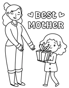 Girl Handing over Present to Mother - Best Mother - Mother