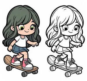 Girl on Skateboard 🛹👧💨