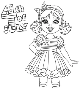 Smiling Girl Dressed in Patriotic Outfit for 4th of July Celebration 🇺🇸🎉👧