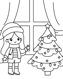 Girl with Santa Hat Decorating the Christmas Tree 🎅🎄✨🧒