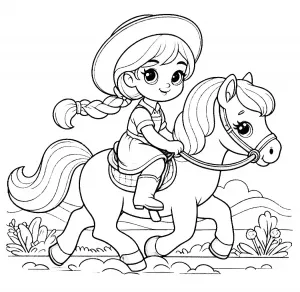 Girl with Hat Riding Cute Horse 🐴🎩🌸✨