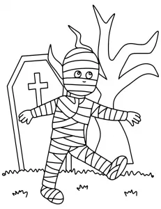 Halloween Toilet Paper Mummy Kid with Coffin 🧻🎃👻💀🕸️
