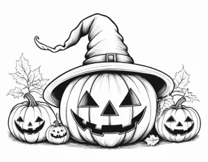 Halloween Pumpkins with Witch Hat 🎃🧙‍♀️