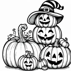 Happy Halloween Pumpkins Stacked on Top of Each Other 🎃🎃🎃