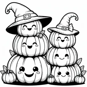 Cute Happy Halloween Pumpkins 🎃😊