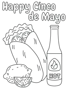 Happy Cinco de Mayo - Mexican Burrito with Lime and Hot Chili Sauce 🌯🌶️🎉🍋