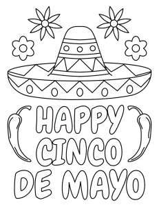 Happy Cinco de Mayo - Mexican Hat - Peppers and Flowers 🌶️🌸🎊