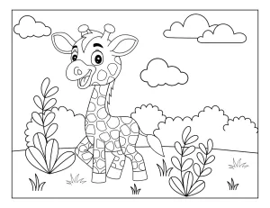 Happy Cute Little Giraffe Walking Proudly in Landscape ๐ฆ๐ฟ๐๐