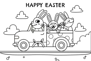 Happy Easter Cheerful Bunnies in Truck Driving 🚛🐰🎉🌸🥚