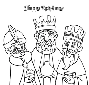 Happy Epiphany - Three Wise Man Standing with Their Gifts Laughing and Smiling ππβ¨