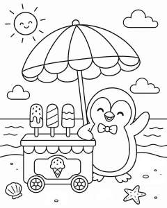 Happy Kawaii Penguin Selling Ice Pops π§βοΈπ¦