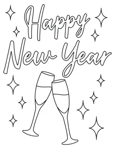 Happy New Year - A Pair of Champagne Flutes Clinking Together 🥂🎇✨