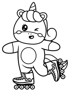 Happy Unicorn Girl on Roller Skates 🦄🎉💫✨