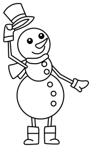 Happy Snowman with a Top Hat ☃️❄️😄