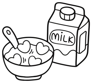 Heart-Shaped Cornflakes with Milk 🥣💖🍽️