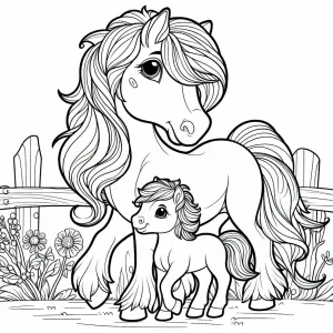 Mother Horse with Baby Foal Walking π΄πΆπΆ