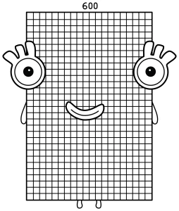 Huge Friendly Numberblock Six Hundred with a Gridded Body π§βπ«π’