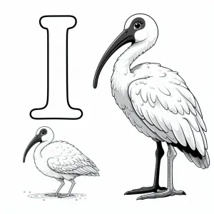 Ibis with letter I 🦜I