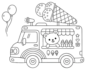 Ice Cream Truck with Cute Bear and Delicious Ice Cream 🍦🐻🚐