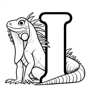 Iguana with letter I 🦎I