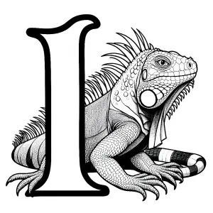Iguana with letter I 🦎I