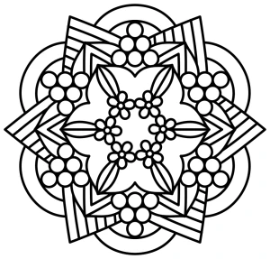 Intricate Floral Mandala with Grapes and Flowers πΈππΏ