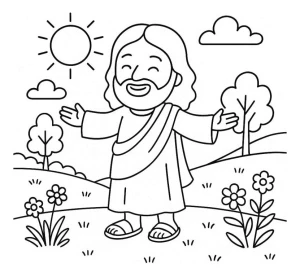 Joyful Jesus with Open Arms in Nature ππΏπ