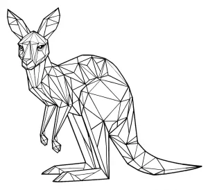 Kangaroo Low Poly Origami Style 🦘📐🇦🇺✨