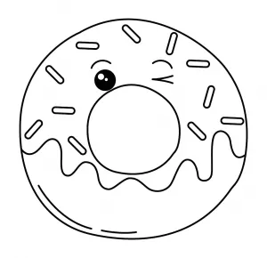 Kawaii Donut Winking 🍩😉🍬💖