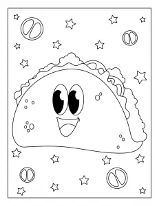 Kawaii Taco with Big Eyes and Happy Face 🌮😃👀