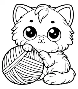 Cute Kitten Playing Yarn Ball 🐱🧶