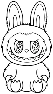 Labubu Monster Sitting with Pointed Ears 🐰✨💖