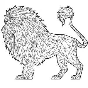 Lion Low Poly Origami Style 🦁🔶