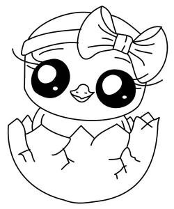 Little Cute Chick with Bow Hairband Hatching from Egg 🐣💖👀