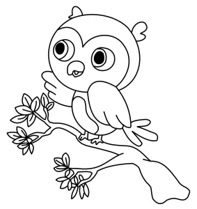 Little Owl Sitting on Branch 🌙🦉🌲