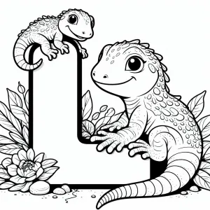 Lizard 🦎 with Letter L 🔠