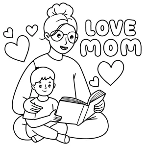 Mom Reading Book for Little Son - Love Mom ππ©βπ¦β€οΈππ