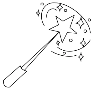 Magic Wand with Star and Sparkles ✨🌟🔮