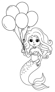 Mermaid Holding Balloons 🎈🧜‍♀️