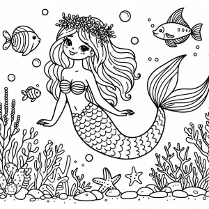 Mermaid in the Sea with Fish 🧜‍♀️🌊🐠