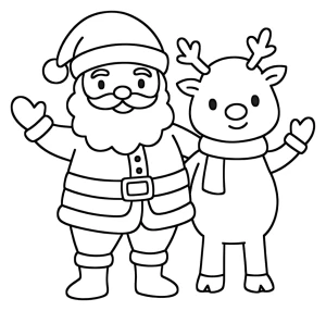 Santa Claus and his Reindeer Friend Sharing Holiday Cheer 🎅🦌🎄
