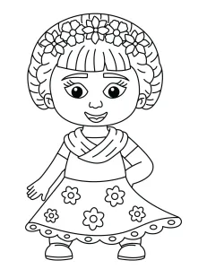 Mexican Girl Dancing, Hair and Dress Decorated with Flowers ๐๐ธ๐