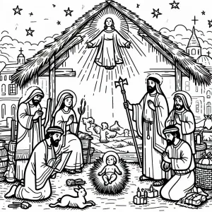 Nativity Scene with Birth of Jesus 🌟👶