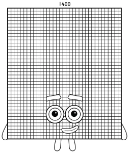 Numberblock 1400: Tall Red Number with Green Stripe 🔢📊