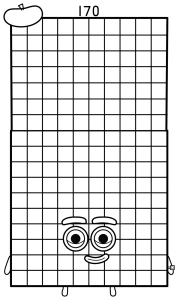 Numberblock 170 with Rainbow Top and Apple 🍎🌈🔢